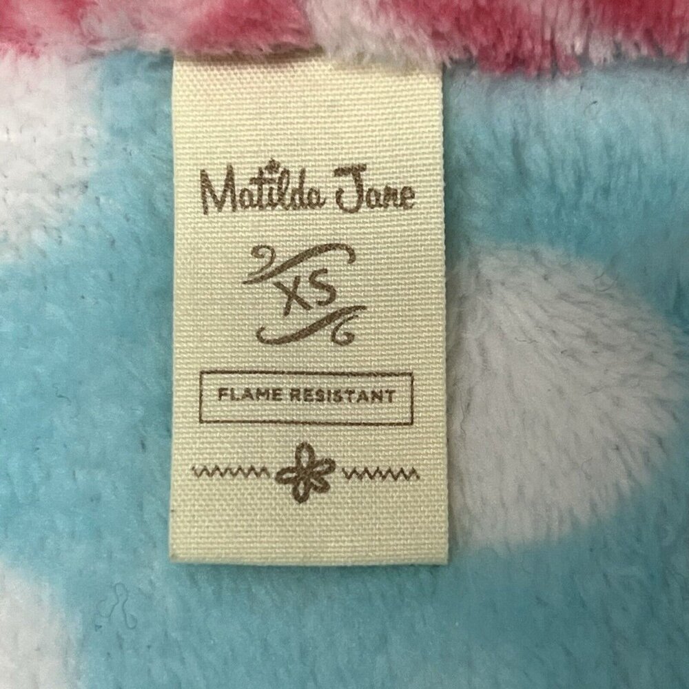 Matilda Jane Robe Girls Size XS Plush Belted Hooded Polka Dot Floral Pockets 4 5 - Picture 11 of 12